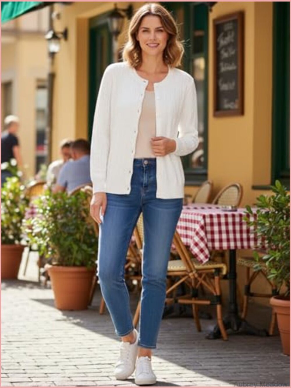 Classic Cable Knit Button Down Cardigan Sweater Women Soft Knitwear Top - Picture 5 of 7